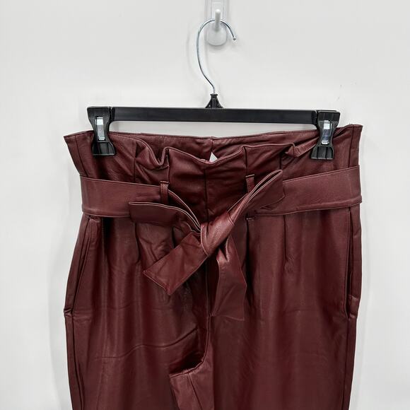COMMANDO NWT Faux Leather Paperbag Pants in Oxblood // L - Picture 5 of 14